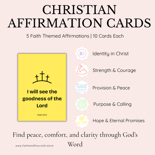 Printable Christian Affirmation Cards | Daily Declaration of God's Promises