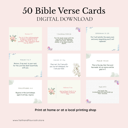 Printable Bible Verse Cards | Scripture Memorization & Daily Encouragement