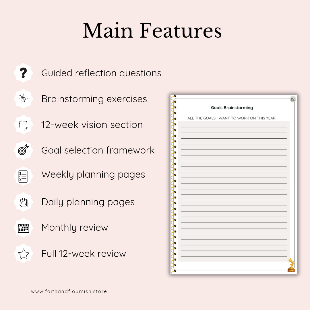 Undated 12-Week Year Planner | Set Goals with God, Build Holy Habits